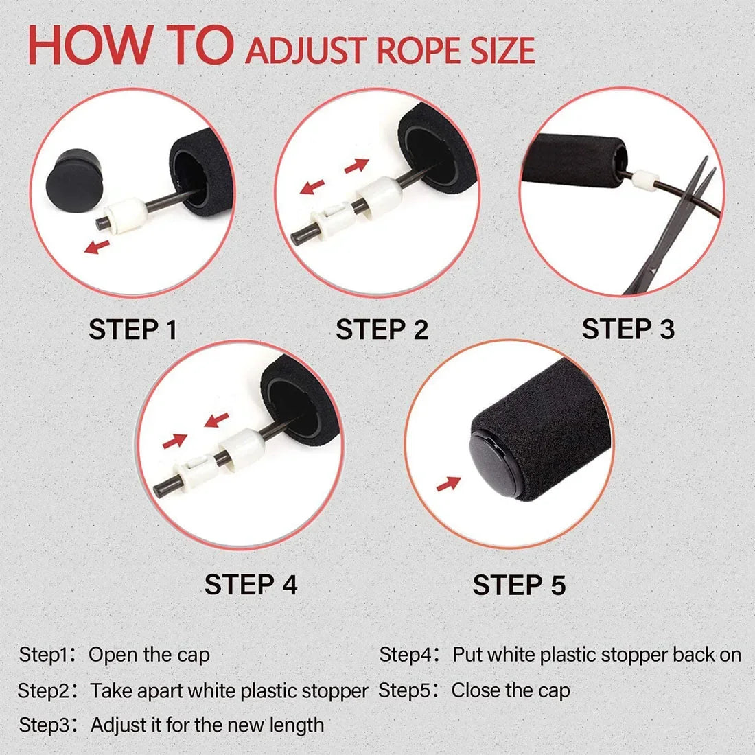 Adjustable Length Jump Rope Speed Skipping Workout Fitness Kids Adults Sport Portable Exercise Training Equipment