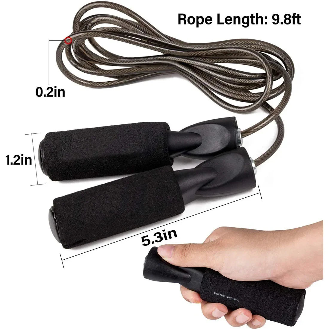Adjustable Length Jump Rope Speed Skipping Workout Fitness Kids Adults Sport Portable Exercise Training Equipment